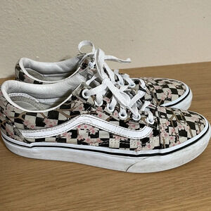Vans Customs Cherry Blossom Checkerboard Old Skool sz 6.5